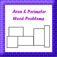 Area and perimeter of squares and rectangles: word problems